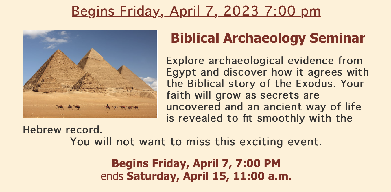 DGSDA Church Event Biblical Archaeology The Land of Rameses